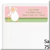 Stork It's a Girl - Baby Shower Return Address Labels