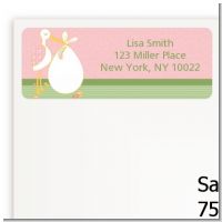 Stork It's a Girl - Baby Shower Return Address Labels