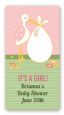 Stork It's a Girl - Custom Rectangle Baby Shower Sticker/Labels thumbnail