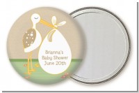 Stork Neutral - Personalized Baby Shower Pocket Mirror Favors