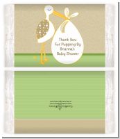 Stork Neutral - Personalized Popcorn Wrapper Baby Shower Favors