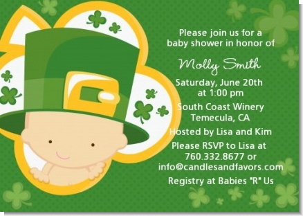 St. Patrick's Baby Shamrock - Baby Shower Invitations