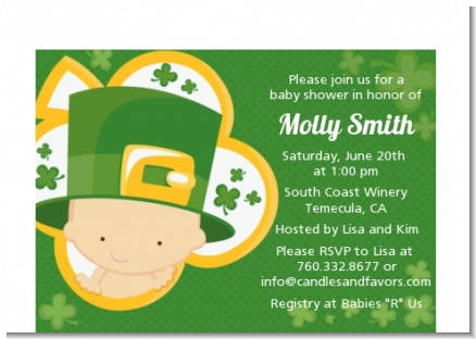 St. Patrick's Baby Shamrock - Baby Shower Petite Invitations