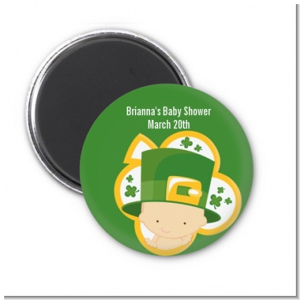 St. Patrick's Baby Shamrock - Personalized Baby Shower Magnet Favors