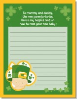 St. Patrick's Baby Shamrock - Baby Shower Notes of Advice
