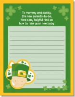 St. Patrick's Baby Shamrock - Baby Shower Notes of Advice