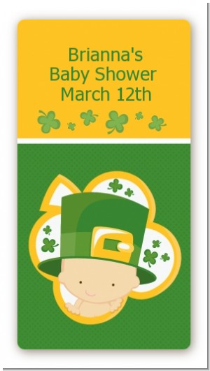 St. Patrick's Baby Shamrock - Custom Rectangle Baby Shower Sticker/Labels