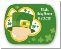 St. Patrick's Baby Shamrock - Personalized Baby Shower Rounded Corner Stickers