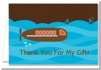 Submarine - Birthday Party Thank You Cards