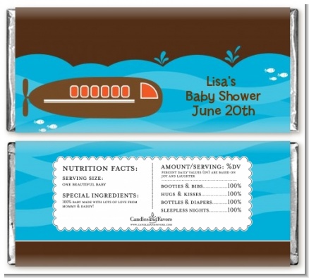 Submarine - Personalized Birthday Party Candy Bar Wrappers