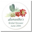 Succulents - Round Personalized Bridal Shower Sticker Labels thumbnail