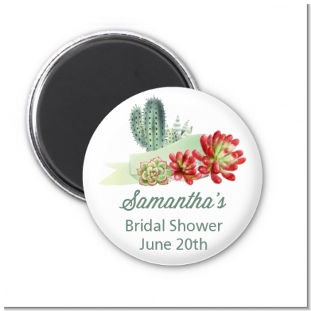 Succulents - Personalized Bridal Shower Magnet Favors