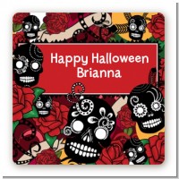 Sugar Skull - Square Personalized Halloween Sticker Labels