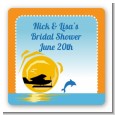 Sunset Trip - Square Personalized Bridal Shower Sticker Labels thumbnail