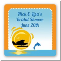 Sunset Trip - Square Personalized Bridal Shower Sticker Labels