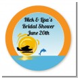 Sunset Trip - Round Personalized Bridal Shower Sticker Labels thumbnail