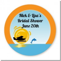 Sunset Trip - Round Personalized Bridal Shower Sticker Labels