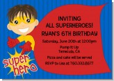 Superhero Boy - Birthday Party Invitations