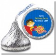 Superhero Boy - Hershey Kiss Birthday Party Sticker Labels thumbnail