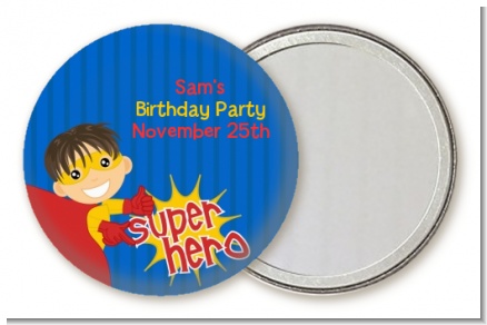 Superhero Boy - Personalized Birthday Party Pocket Mirror Favors