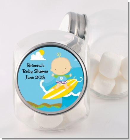 Surf Boy - Personalized Baby Shower Candy Jar