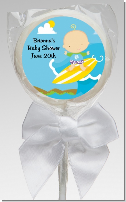 Surf Boy - Personalized Baby Shower Lollipop Favors
