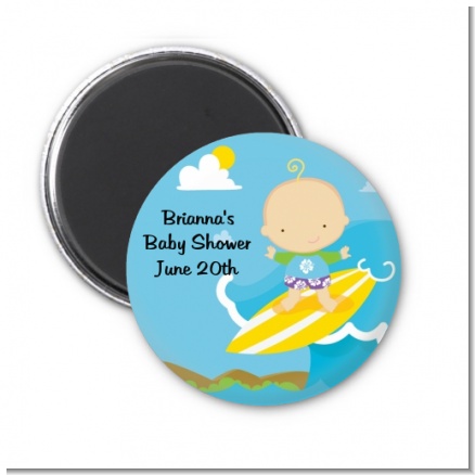 Surf Boy - Personalized Baby Shower Magnet Favors