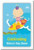 Surf Girl - Custom Large Rectangle Baby Shower Sticker/Labels