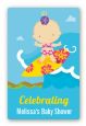 Surf Girl - Custom Large Rectangle Baby Shower Sticker/Labels thumbnail