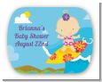 Surf Girl - Personalized Baby Shower Rounded Corner Stickers thumbnail