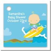 Surf Boy - Personalized Baby Shower Card Stock Favor Tags