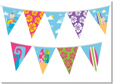 Surf Girl - Baby Shower Themed Pennant Set