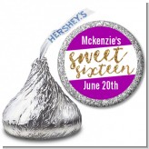 Sweet 16 - Hershey Kiss Birthday Party Sticker Labels