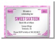 Sweet 16 License Plate - Birthday Party Petite Invitations thumbnail