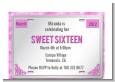 Sweet 16 License Plate - Birthday Party Petite Invitations thumbnail