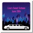 Sweet 16 Limo - Square Personalized Birthday Party Sticker Labels thumbnail