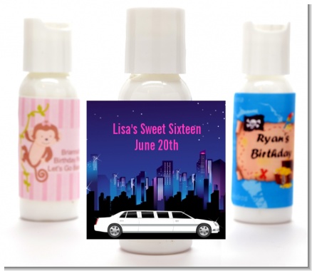 Sweet 16 Limo - Personalized Birthday Party Lotion Favors