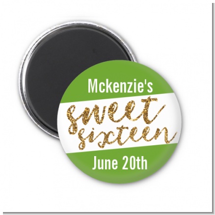 Sweet 16 - Personalized Birthday Party Magnet Favors