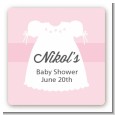 Sweet Little Lady - Square Personalized Baby Shower Sticker Labels thumbnail