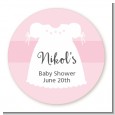 Sweet Little Lady - Round Personalized Baby Shower Sticker Labels thumbnail