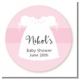 Sweet Little Lady - Round Personalized Baby Shower Sticker Labels thumbnail