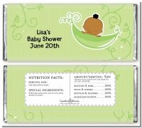 Sweet Pea African American Boy - Personalized Baby Shower Candy Bar Wrappers