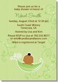 Sweet Pea African American Boy - Baby Shower Invitations