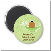 Sweet Pea African American Boy - Personalized Baby Shower Magnet Favors