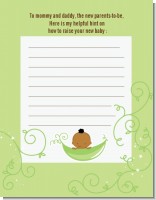 Sweet Pea African American Boy - Baby Shower Notes of Advice