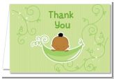 Sweet Pea African American Boy - Baby Shower Thank You Cards