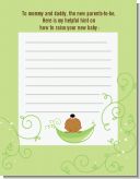 Sweet Pea African American Girl - Baby Shower Notes of Advice