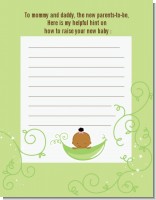 Sweet Pea African American Girl - Baby Shower Notes of Advice