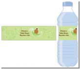 Sweet Pea African American Girl - Personalized Baby Shower Water Bottle Labels