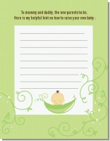 Sweet Pea Asian Girl - Baby Shower Notes of Advice